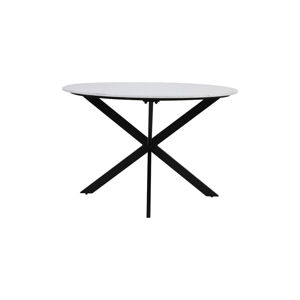 Czarno-biały okrągły stół z blatem w dekorze marmuru ø 120 cm Tomochi – Light & Living