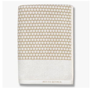 Biały/beżowy bawełniany ręcznik kąpielowy 70x140 cm Grid – Mette Ditmer Denmark