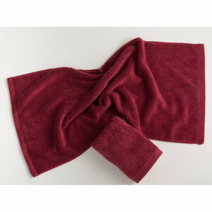 Ciemnoczerwony bawełniany ręcznik kąpielowy El Delfin Lisa Coral, 70x140 cm
