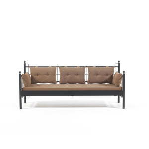 Brązowa 3-osobowa sofa ogrodowa Lalas DKS, 76x209 cm