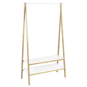Biały/naturalny bambusowy stojak na ubrania Finja – Wenko