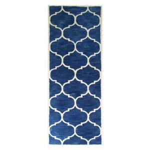 Ciemnoniebieski dywan tuftowany ręcznie Bakero Florida, 78x244 cm