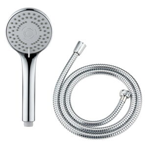 Słuchawka prysznicowa z wężem w kolorze srebra z połyskiem Basic Line – Wenko