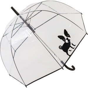 Przezroczysty parasol odporny na wiatr Ambiance French Bulldog, ⌀ 84 cm