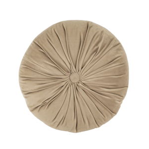 Ciemnobeżowa aksamitna poduszka dekoracyjna Tiseco Home Studio Velvet, ø 38 cm