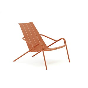 Pomarańczowy metalowy fotel ogrodowy Fleole – Ezeis