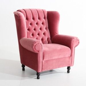 Różowy fotel Max Winzer Vary Velvet