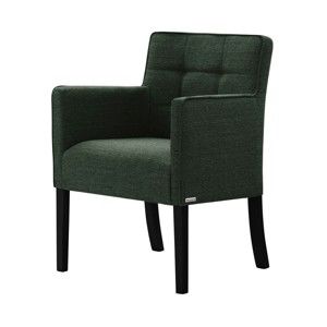 Zielone krzesło z czarnymi nogami Ted Lapidus Maison Freesia
