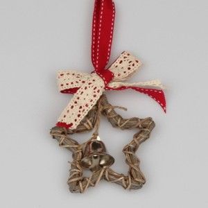Brązowy rattanowy wieniec w kształcie gwiazdy Dakls Bell, 20 cm