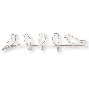 Metalowa dekoracja ścienna w kształcie ptaszków Graham & Brown Bird On A Wire