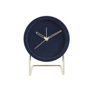 Granatowy zegar stołowy z aksamitem Karlsson Lush