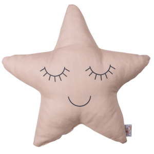 Beżoworóżowa poduszka dziecięca z domieszką bawełny Apolena Pillow Toy Star, 35x35 cm