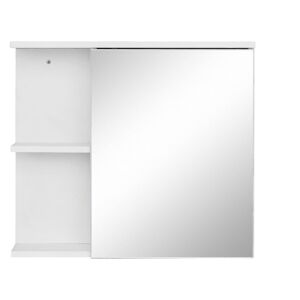 Biała wisząca szafka łazienkowa z lustrem 60x53 cm Mirza – Støraa