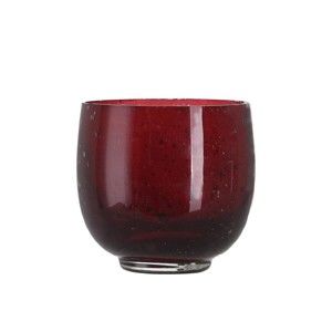 Czerwony szklany świecznik A Simple Mess, ⌀ 10 cm