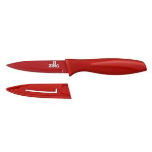 Czerwony nóż z osłoną ostrza Premier Housewares Zing, 8,9 cm