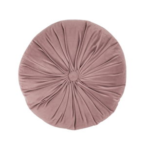 Jasnoróżowa aksamitna poduszka dekoracyjna Tiseco Home Studio Velvet, ø 38 cm