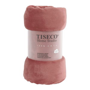 Różowy koc z mikropluszu Tiseco Home Studio, 130x160 cm