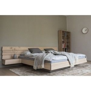 Łóżko z litego drewna dębowego Javorina Tatran, 160x200 cm