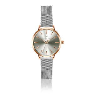 Zegarek damski z paskiem ze stali nierdzewnej w srebrnym kolorze Victoria Walls Brett