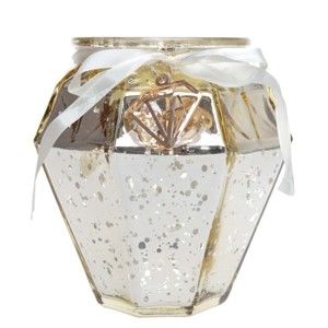 Świecznik szklany w białej i złotej barwie Ewax Glam, ⌀ 16 cm