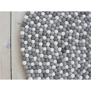 Jasnoszary wełniany dywan kulkowy Wooldot Ball Rugs, ⌀ 120 cm