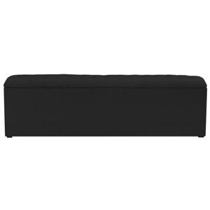 Czarna ławka tapicerowana ze schowkiem Windsor & Co Sofas Nova, 200x47 cm