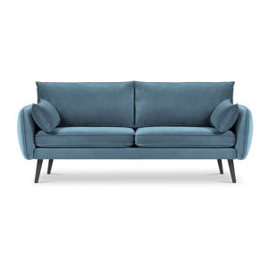 Jasnoniebieska aksamitna sofa Kooko Home Lento, 198 cm