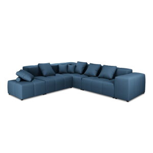 Niebieska sofa narożna (zmienna) Rome - Cosmopolitan Design