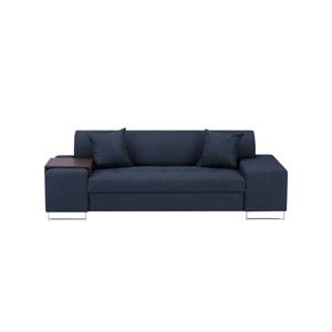 Niebieska sofa 3-osobowa z nogami w srebrnej barwie Cosmopolitan Design Orlando