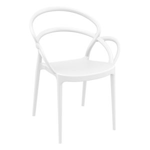 Zestaw 4 białych krzeseł ogrodowych Resol Mila