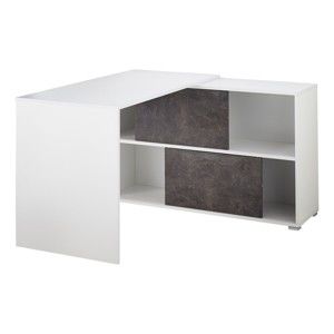 Białe biurko narożne z szafką Germania Altino