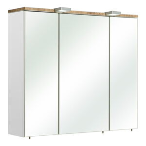 Biała wisząca szafka łazienkowa z lustrem 80x70 cm Set 931 – Pelipal