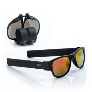 Czarno-pomarańczowe zwijane okulary przeciwsłoneczne InnovaGoods Sunfold ES2
