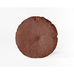 Brązowa poduszka Really Nice Things Cojin Redondo Burgundy, ⌀ 45 cm