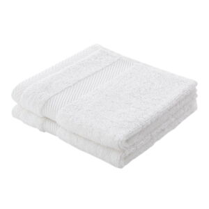 Biały ręcznik bawełniany z jedwabiem 30x30 cm - Bianca