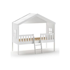 Białe podwyższone łóżko dziecięce w kształcie domku 90x200 cm Housebed – Vipack