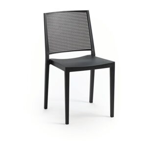Antracytowe plastikowe krzesło ogrodowe Grid – Rojaplast