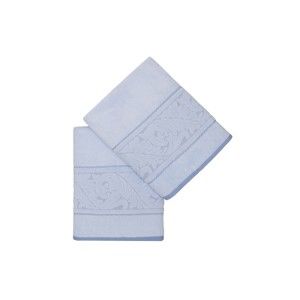 Zestaw 2 jasnoniebieskich ręczników bawełnianych kąpielowych Ghunna, 70x140 cm