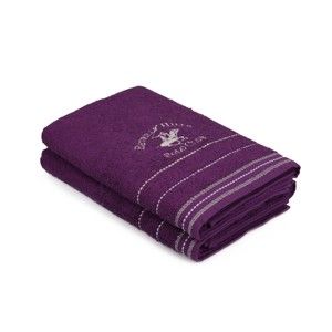 Zestaw 2 fioletowych ręczników Polo Club
