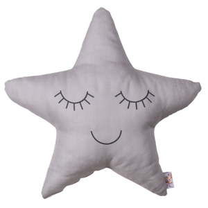 Szara poduszka dziecięca z domieszką bawełny Apolena Pillow Toy Star, 35x35 cm