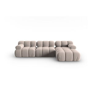 Beżowa aksamitna sofa 285 cm Bellis – Micadoni Home