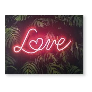 Obraz z neonowym napisem Graham & Brown Tropical Neon Love, 80x60 cm