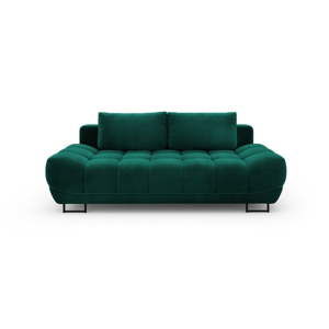 Butelkowozielona 3-osobowa sofa rozkładana z aksamitnym obiciem Windsor & Co Sofas Cirrus