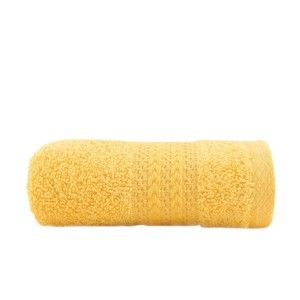 Żółty ręcznik z czystej bawełny Sunny, 30x50 cm