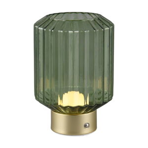 Zielona/w kolorze złota lampa stołowa LED ze ściemniaczem ze szklanym kloszem (wysokość 19,5 cm) Lord – Trio
