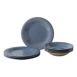 8-częściowy niebieski zestaw talerzy z porcelany Like by Villeroy & Boch Group