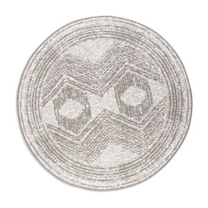 Brązowy/kremowy okrągły dywan odpowiedni na zewnątrz ø 200 cm Gemini – Elle Decoration