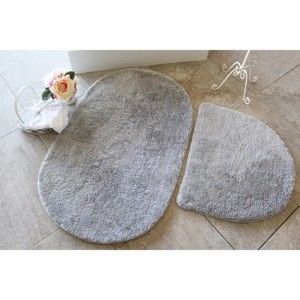 Zestaw 2 szarych dywaników łazienkowych Confetti Bathmats Colors of Oval Grey