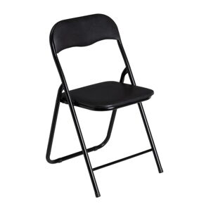 Czarne krzesło składane z imitacji skóry – Casa Selección