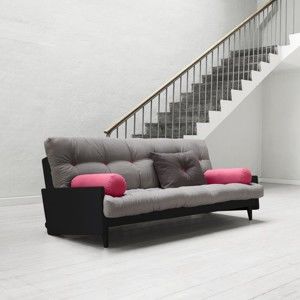 Sofa rozkładana Karup Indie Black/Gris/Light Bordeaux